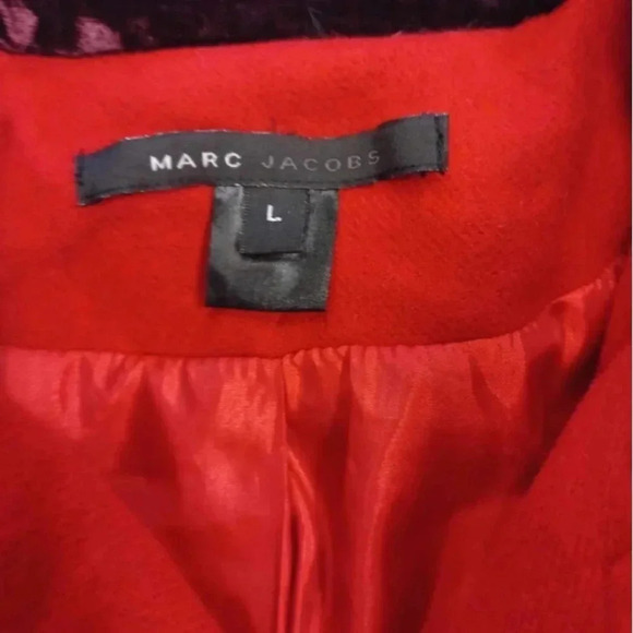💥HOST PICK💥 Marc Jacobs Red Wool Cashmere Peacoat Size Large - Picture 14 of 16